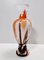 Postmodern White, Orange and Brown Murano Glass Vase attributed to Carlo Moretti, Italy, 1970s, Image 6