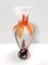 Postmodern White, Orange and Brown Murano Glass Vase attributed to Carlo Moretti, Italy, 1970s, Image 5