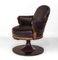 Leather and Walnut Swivel Railway Pullman Carriage Club Chair, 1870s 2