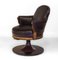 Leather and Walnut Swivel Railway Pullman Carriage Club Chair, 1870s, Image 2