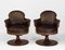 Leather and Walnut Swivel Railway Pullman Carriage Club Chair, 1870s, Image 10