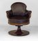 Leather and Walnut Swivel Railway Pullman Carriage Club Chair, 1870s 1