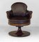 Leather and Walnut Swivel Railway Pullman Carriage Club Chair, 1870s, Image 1