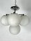Vintage Space Age Ceiling Lamps in Chrome and Opaline Glass. Italy 1980s , Set of 2 6