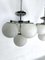 Vintage Space Age Ceiling Lamps in Chrome and Opaline Glass. Italy 1980s , Set of 2 3