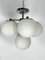 Vintage Space Age Ceiling Lamps in Chrome and Opaline Glass. Italy 1980s , Set of 2 7