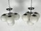 Vintage Space Age Ceiling Lamps in Chrome and Opaline Glass. Italy 1980s , Set of 2 5