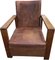 Modernist Lounge Chairs and Sofa in Oak and Leather by W.H. Russell for Gorgon Russell, 1930, Set of 3, Image 7