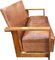 Poltrone e divano modernisti in quercia e pelle di WH Russell per Gorgon Russell, 1930, set di 3, Immagine 12
