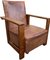 Modernist Lounge Chairs and Sofa in Oak and Leather by W.H. Russell for Gorgon Russell, 1930, Set of 3, Image 8