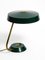 Large Heavy Mid-Century Modern Metal Table Lamp in British Green 6
