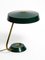 Large Heavy Mid-Century Modern Metal Table Lamp in British Green, Image 6