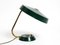 Large Heavy Mid-Century Modern Metal Table Lamp in British Green 9