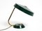 Large Heavy Mid-Century Modern Metal Table Lamp in British Green, Image 9