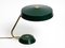 Large Heavy Mid-Century Modern Metal Table Lamp in British Green 1