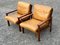 Mid-Century Danish Teak and Leather Armchairs by Illum Wikelso, 1960s, Set of 2, Image 1