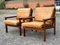 Poltrone Mid-Century in teak e pelle di Illum Wikelso, Danimarca, anni '60, Immagine 4