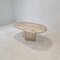 Italian Oval Coffee Table in Travertine, 1980s 1