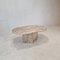 Italian Oval Coffee Table in Travertine, 1980s, Image 5