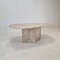 Italian Oval Coffee Table in Travertine, 1980s 12