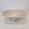 Italian Oval Coffee Table in Travertine, 1980s 3