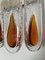 Italian Wall Sconces in Amber Murano Glass from Mazzega, 1970s, Set of 6 6