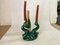 French Candleholder in Ceramic with Red Candles, France, 1970s, Set of 3 2