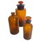 20th Century French Cobalt Orange Pharmacy Bottles, Set of 3, Image 1