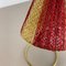 Lámpara de mesa de latón y tela al estilo de Kalkar, Austria, años 60, Imagen 9