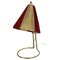 Lámpara de mesa de latón y tela al estilo de Kalkar, Austria, años 60, Imagen 1