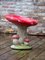 Sgabelli da giardino vintage in cemento rosso a forma di fungo con patina, Immagine 2