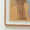Paul Bader, figura y árbol abstracto, dibujo de tiza, siglo XX, enmarcado, Imagen 5