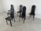 Vintage Black Leather Dining Chairs by Calligaris, 1980s, Set of 6 4