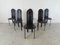 Vintage Black Leather Dining Chairs by Calligaris, 1980s, Set of 6 6