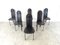 Vintage Black Leather Dining Chairs by Calligaris, 1980s, Set of 6 9
