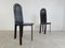 Vintage Black Leather Dining Chairs by Calligaris, 1980s, Set of 6 3