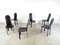 Vintage Black Leather Dining Chairs by Calligaris, 1980s, Set of 6, Image 8