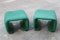 French Stools with Green Fabric in the style of Pierre Paulin, 1970s, Set of 2 1