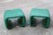 French Stools with Green Fabric in the style of Pierre Paulin, 1970s, Set of 2, Image 1