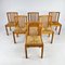 Scandinavian Pine and Rush Dining Chairs, 1970s, Set of 6 1