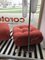 Soriana Chaise Lounge with Ottoman in Red by Tobia & Afra Scarpa for Cassina, 1970s, Set of 2 6