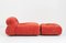 Soriana Chaise Lounge with Ottoman in Red by Tobia & Afra Scarpa for Cassina, 1970s, Set of 2 2