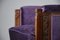 Art Deco Jatoba Wood and Purple Velvet Lounge Chair, 1930 2