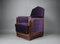 Fauteuil Art Déco en Bois de Jatoba et Velours Violet, 1930 1