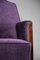 Art Deco Jatoba Wood and Purple Velvet Lounge Chair, 1930 4