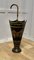Italian Toleware Umbrella Stand Hand Painted Gold on Black, 1920s 1