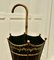 Italian Toleware Umbrella Stand Hand Painted Gold on Black, 1920s 3