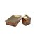 Mid-Century Tabletop Smoking Set in Wood and Brass with Ashtray and Table Lighter, Italy, 1950s, Set of 2, Image 3