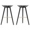 Black Beech and Brass Bar Stools by Lassen, Set of 2, Image 1