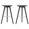 Black Beech and Copper Bar Stools by Lassen, Set of 2 1